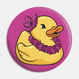 Cute Hawaiian Luau Rubber Ducky Pin