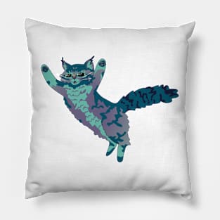 Purple Fluffy Jumping Cat Pillow