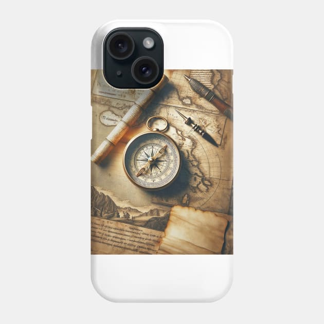 Vintage Compass - Cartographer's Dream Phone Case by POD24