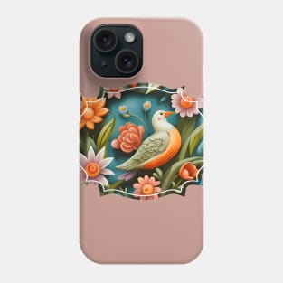 Bird floral mural Phone Case