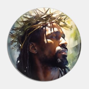 African American Art Jesus in Garden Pin