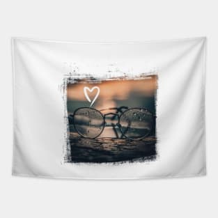 Holiday Love Glasses Tapestry