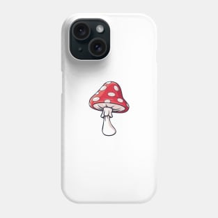 Vector illustration of simple mushroom. Red fly agarics mushroom Phone Case