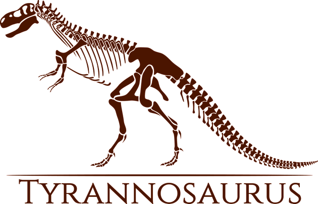 Tyrannosaurus Skeleton Kids T-Shirt by Meca-artwork