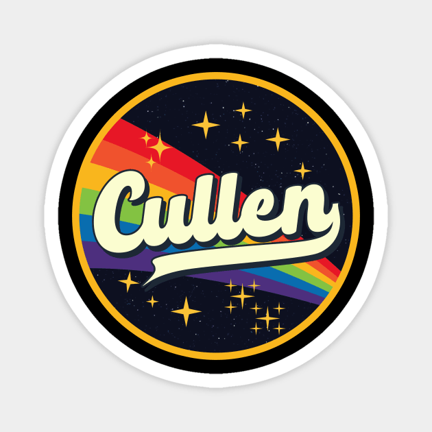 Cullen // Rainbow In Space Vintage Style Magnet by LMW Art