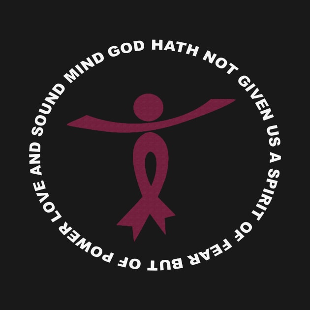 God Hath Not Given Spirit Of Fear Power Love Sickle Cell Awareness Burgundy Ribbon Warrior by celsaclaudio506