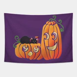 Pumpkins and Kittens Tapestry