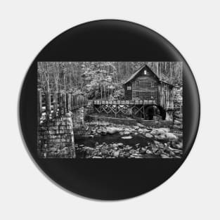 Glade Creek Grist Mill - Black & White Pin