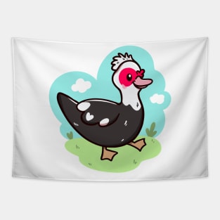 Kawaii Muscovy duck Tapestry