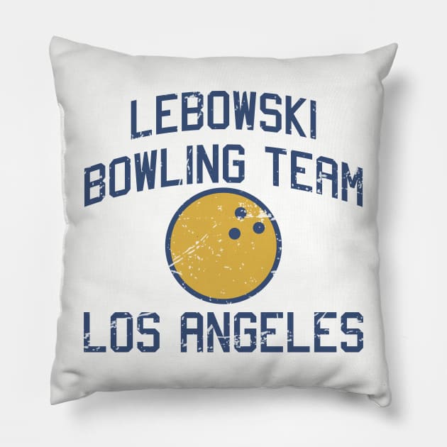 Lebowski Bowling Team Los Angeles Pillow by Princessa