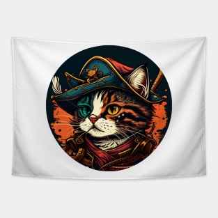 Funny Pirate Cat Kitten - Love Cats Tapestry