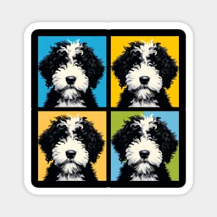 Pop Retro Portuguese Water Dog Art Painting - Cute Puppy Magnet