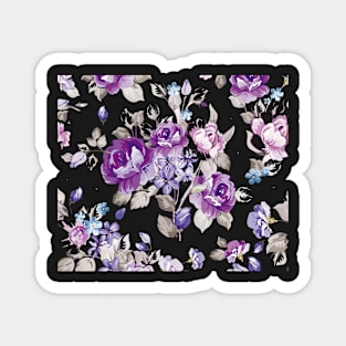 purple flowers pattern Magnet