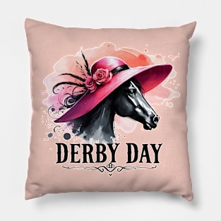 Derby Day Party Funny Horse Racing Lover Pillow