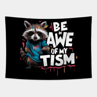 Be In Awe Of My Tism, Raccoon Graffiti Desain Tapestry