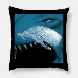 the beast on the sea liviathan white killer whale ecopop art Pillow