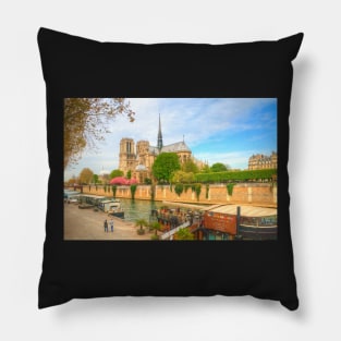 Notre Dame & the River Seine Pillow