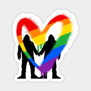 Diversity Pride Love Sasquatch Bigfoot Pair Magnet