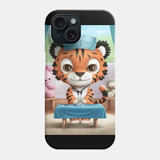 Cute tiger doctor and surgeon Phone Case