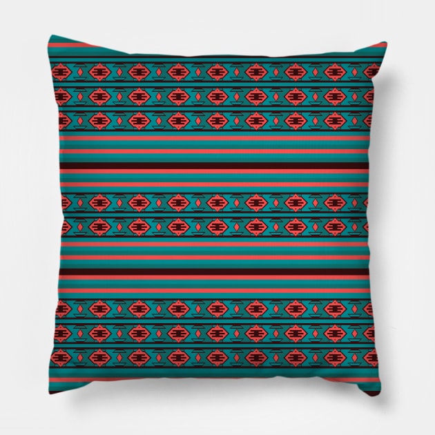 Ethnic Bohemian Kilim Style Pattern 2 Pillow by oknoki