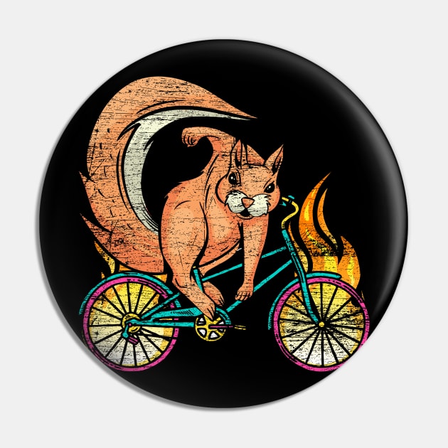 Bike Squirrel Grunge Pin by ShirtsShirtsndmoreShirts