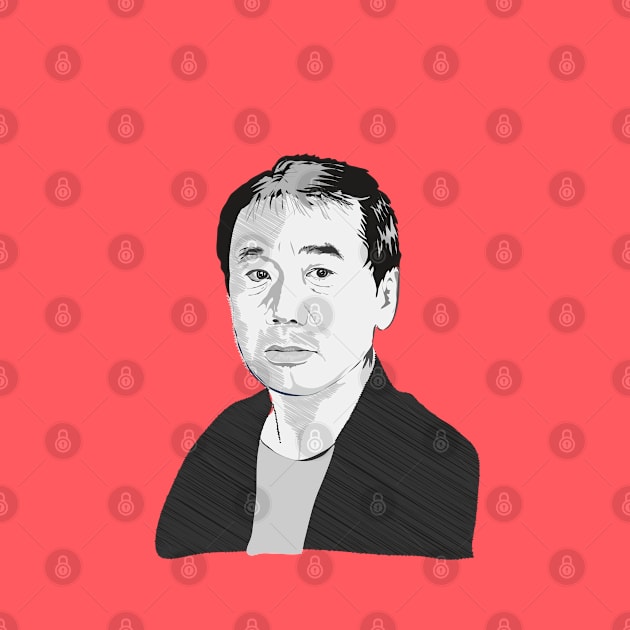 Haruki Murakami portrait by Slownessi