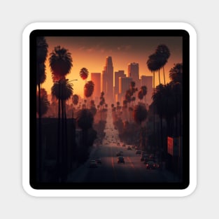 Sunrise over Los Angeles skyline Magnet