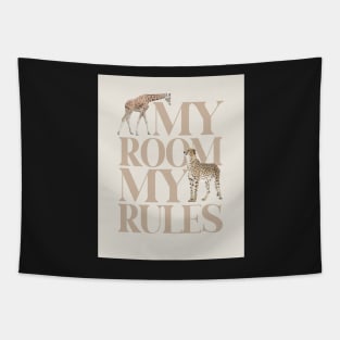 My room my rules quote Kids art Tapestry