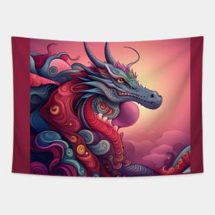 Psychedelic Dragon Tapestry
