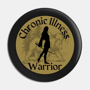 Chronic Illness Warrior Woman with Bear Pin