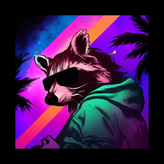 Vaporwave Racoon by Trip Tank