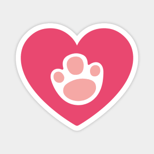 Pawprint in a heart for rabbit lovers Magnet