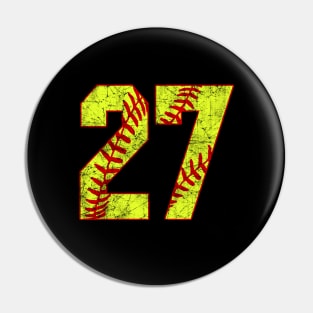 Fastpitch Softball Number 27 #27 Softball Shirt Jersey Uniform Favorite Player Biggest Fan Pin