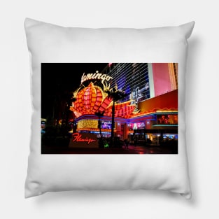 Flamingo Las Vegas Hotel Neon Lights America Pillow