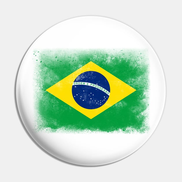 Brazil Flag Pin by psychoshadow