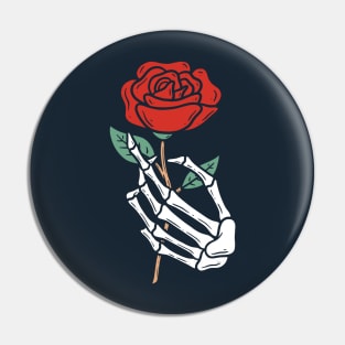 Sketelon Hand with Rose Pin