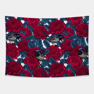 Red waratah and fairy wrens Tapestry