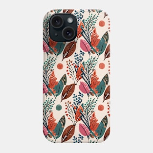 Watercolor Pastel Leaves Pattern Phone Case