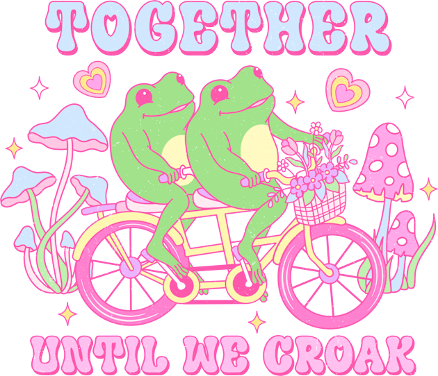 Together Until We Croak Together Forever Frogs In Love Happy Valentines Day Kids T-Shirt by Pop Cult Store