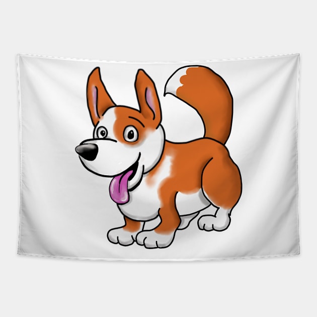 Happy Corgi Boi Tapestry by silentrob668