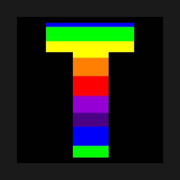 The Letter T in Rainbow Stripes by ArtticArlo