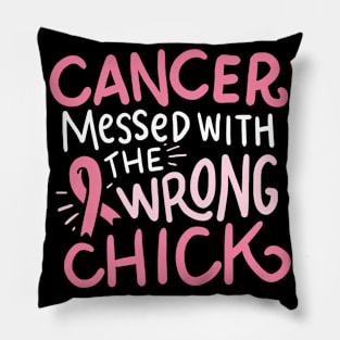 Breast Cancer Survivor Chemo Pink October Ribbon Pillow