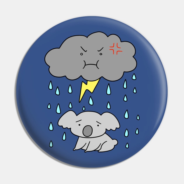 Storm Cloud Sad Koala Pin by saradaboru