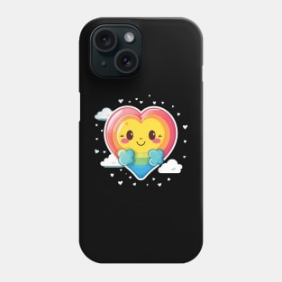 Cute Kawai Colorful Rainbow Heart Phone Case