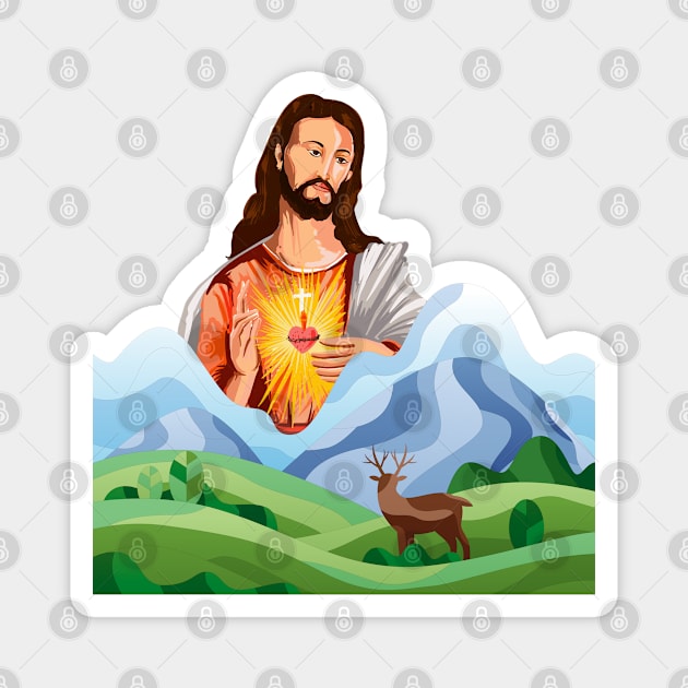 Jesus Christ Son Of God Magnet by Mako Design 