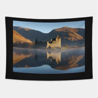 Golden sunrise on Kilchurn Castle Tapestry