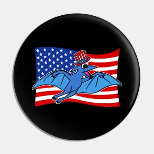 4th July Pterodactyl American Flag Dinosaur Pin