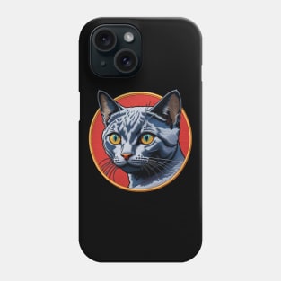 Russian Blue Eyes Embroidered Patch Phone Case