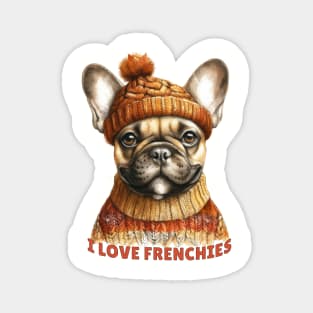 I love frenchies dog portrait of french bulldog Magnet