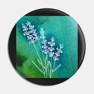 Lavender sketch on watercolor Pin